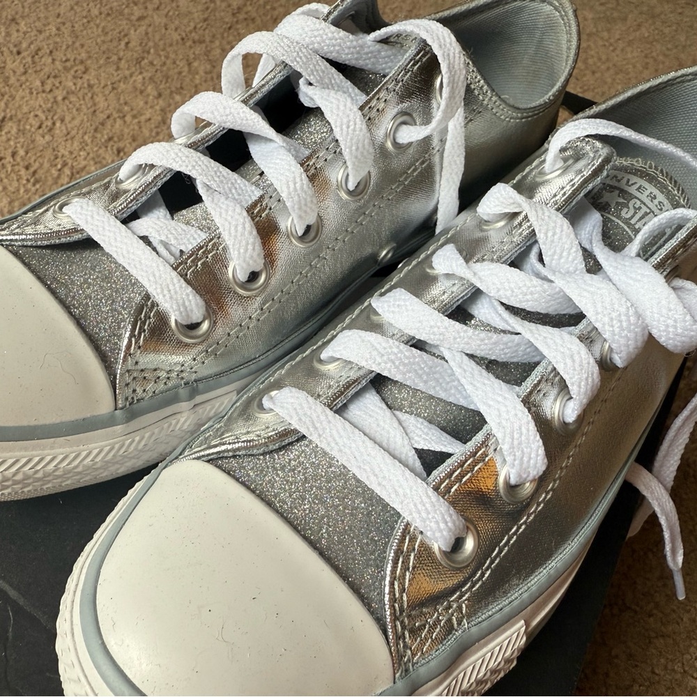 NWB Converse All-Star Metallic Silver